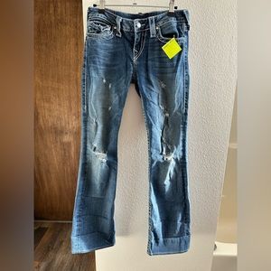True religion Joey distressed denim jeans fit like 27